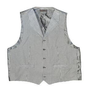 Pallini Gray Houndstooth and Glen Plaid Patterned Men's Suit Vest